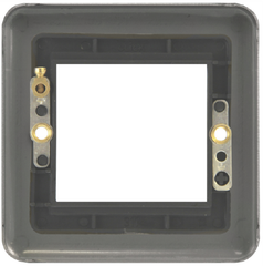 Click Deco Plus Satin Chrome 1G 2 Module Euro Media Plate