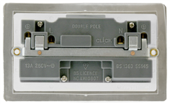 Click Define Polished Chrome 2G 13A Double Switched Socket Black Insert