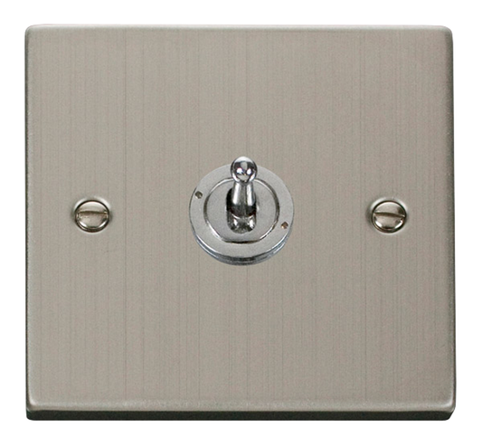 Click Deco Stainless Steel 1G 2W Single Dolly Light Switch