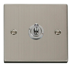 Click Deco Stainless Steel 1G 2W Single Dolly Light Switch