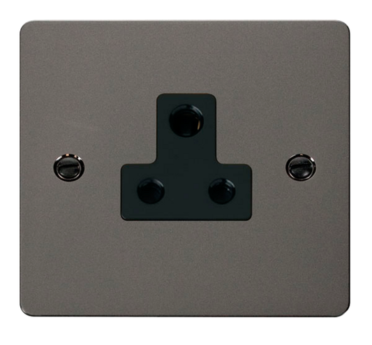 Click Define Black Nickel 1G 5A Round Pin Single Socket Black Insert