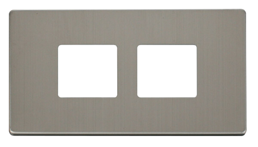 Click Definity Screwless Stainless Steel 4G 2W Quadruple Light Switch Black Insert