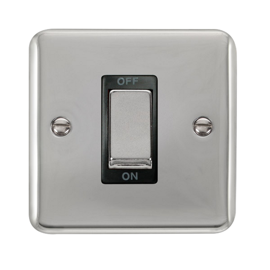 Click Deco Plus Polished Chrome 1G 45A DP Switch Black Insert