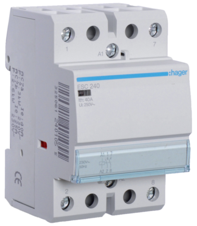 Hager 40 Amp 230V 2NO Contactor Three Module – Sparky Direct