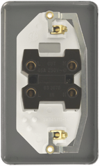 Click Deco Plus Stainless Steel 2G 45A DP Vertical Switch Black Insert