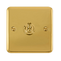 Click Deco Plus Polished Brass 1G 2W Single Dolly Light Switch