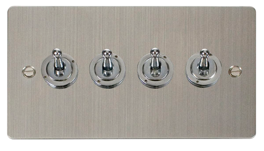 Click Define Stainless Steel 4G 2W Quadruple Dolly Light Switch