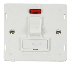 Click Definity Screwless Polar White 1G 13A Switched Fused Connection Unit & Neon White Insert