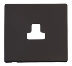 Click Definity Screwless Black 1G 2A Round Pin Single Socket Black Insert
