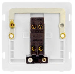 Click Definity Screwless Brushed Stainless 1G Intermediate Light Switch White Insert