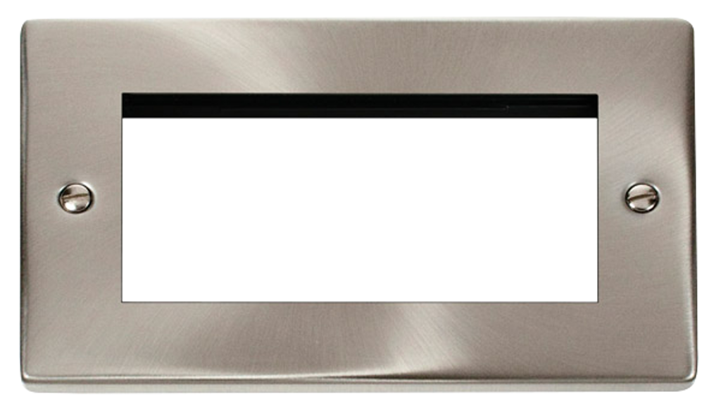 Click Deco Satin Chrome 2G 4 Module Euro Media Plate