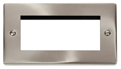 Click Deco Satin Chrome 2G 4 Module Euro Media Plate