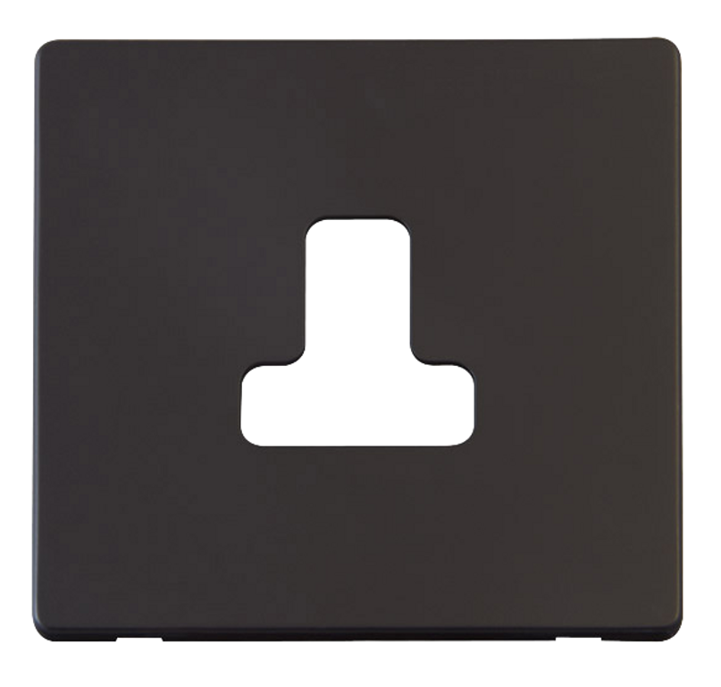 Click Definity Screwless Black 1G 5A Round Pin Single Socket Black Insert