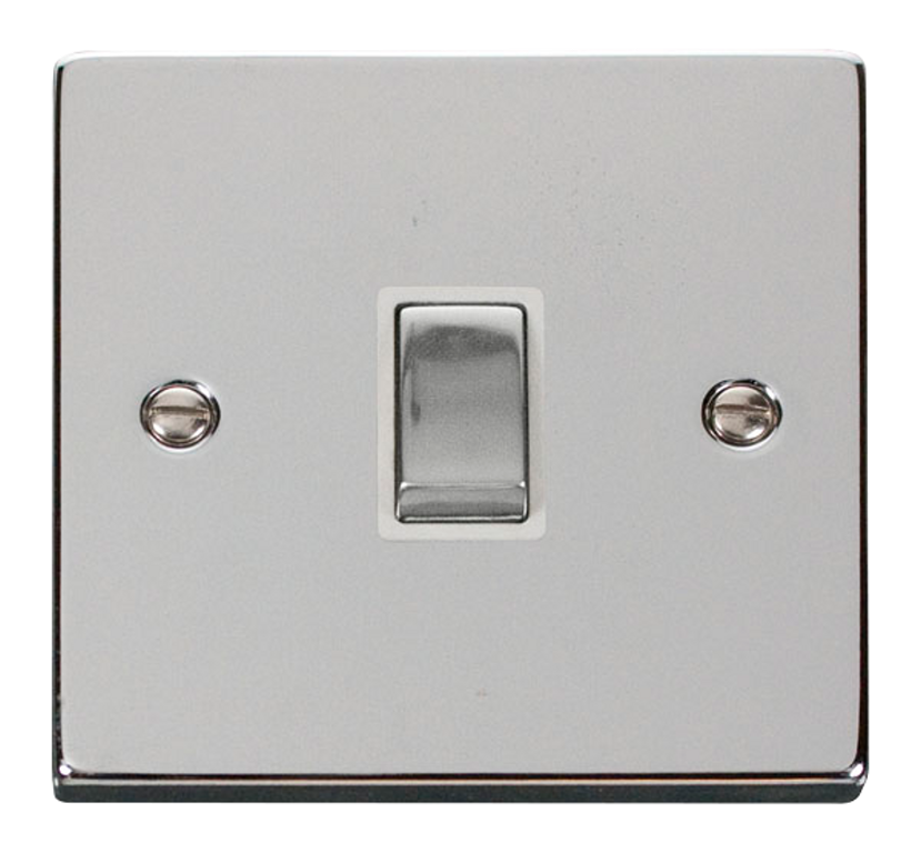 Click Deco Polished Chrome 1G 20A DP Switch White Insert