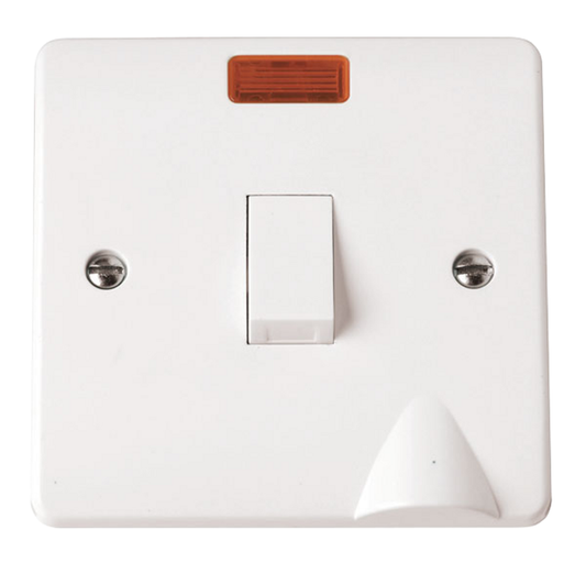 Click Mode White 1G 20A DP Switch c/w Flex Outlet & Neon