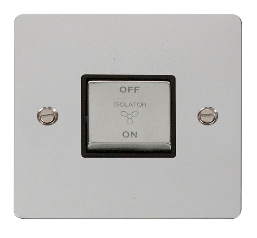Click Define Polished Chrome 1G Fan Isolator Switch Black Insert