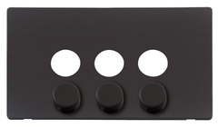Click Definity Screwless Black 3G 2W Triple 400W Push On/Off Dimmer
