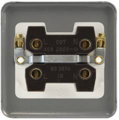 Click Deco Plus Satin Chrome 1G 45A DP Switch White Insert