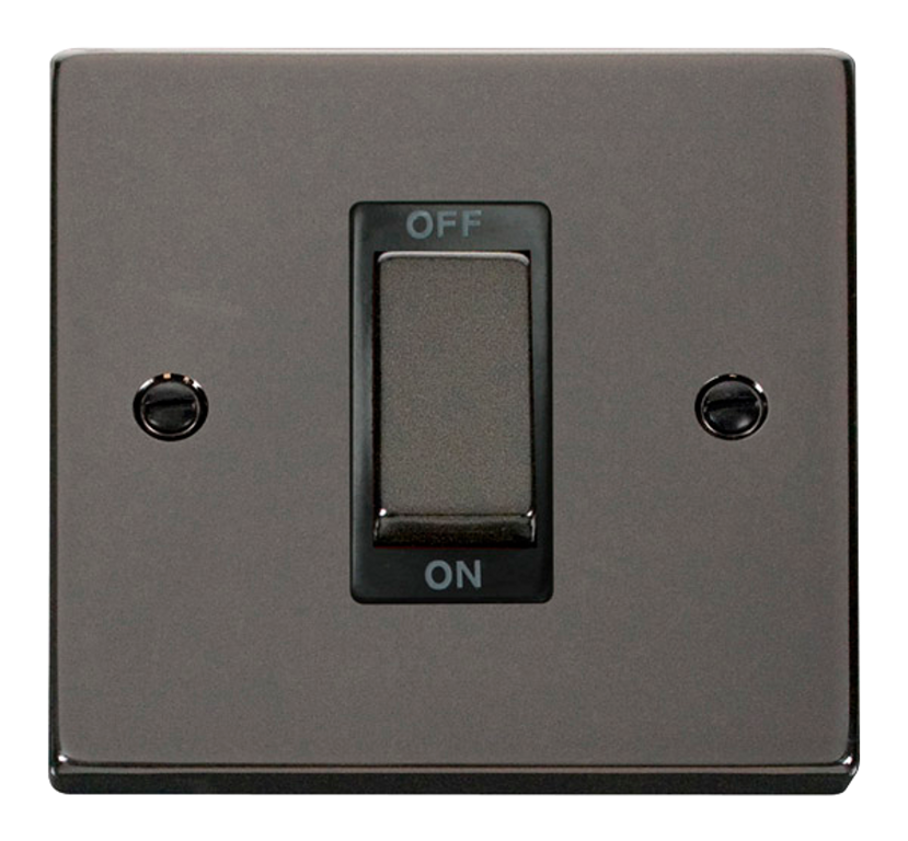 Click Deco Black Nickel 1G 45A DP Switch Black Insert