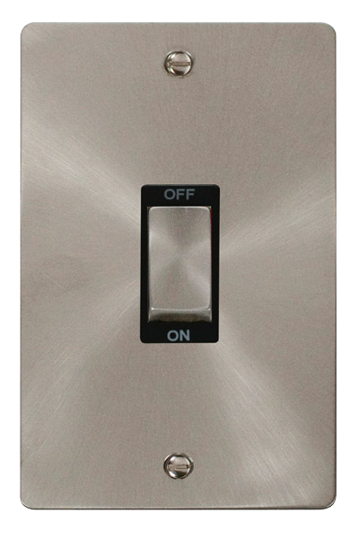 Click Define Brushed Stainless 2G 45A DP Vertical Switch Black Insert