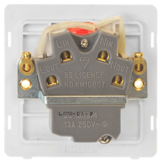 Click Definity Screwless Brushed Stainless 1G 13A Switched Fused Connection Unit & Neon White Insert