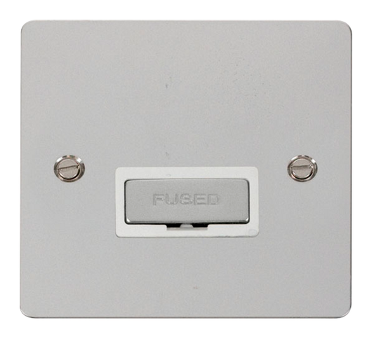 Click Define Polished Chrome 1G 13A Unswitched Fused Connection Unit White Insert