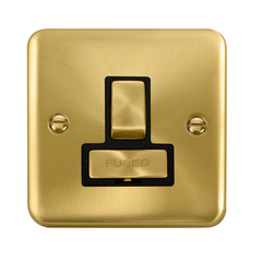 Click Deco Plus Satin Brass 1G 13A Switched Fused Connection Unit Black Insert