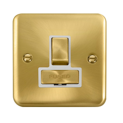 Click Deco Plus Satin Brass 1G 13A Switched Fused Connection Unit White Insert