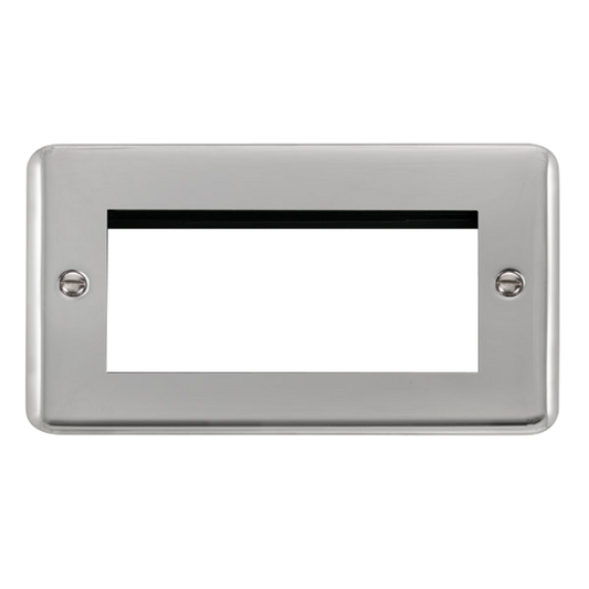 Click Deco Plus Polished Chrome 2G 4 Module Euro Media Plate