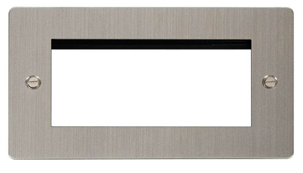 Click Define Stainless Steel 2G 4 Module Euro Media Plate
