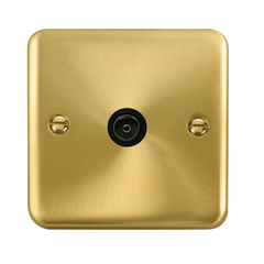 Click Deco Plus Satin Brass 1G TV Coaxial Outlet Black Insert