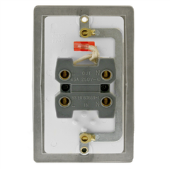 Click Define Stainless Steel 2G 45A DP Vertical Switch & Neon White Insert