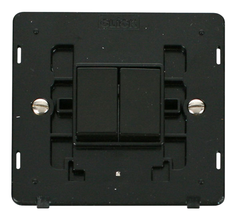 Click Definity Screwless Black 2G 2W Double Light Switch Black Insert