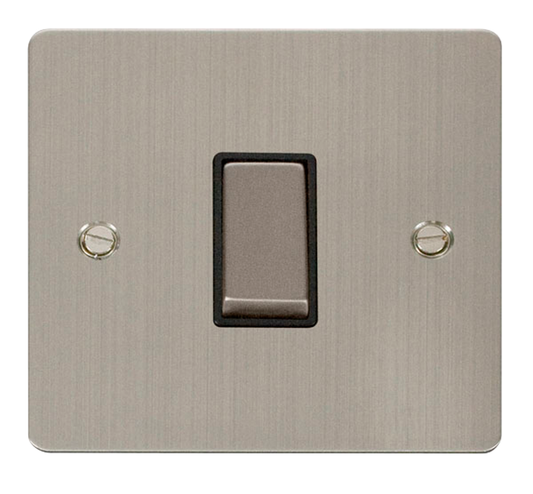 Click Define Stainless Steel 1G Intermediate Light Switch Black Insert