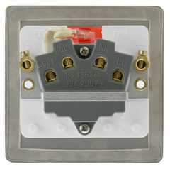 Click Define Stainless Steel 1G 13A Unswitched Fused Connection Unit & Neon Black Insert