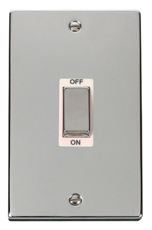 Click Deco Polished Chrome 2G 45A DP Vertical Switch White Insert