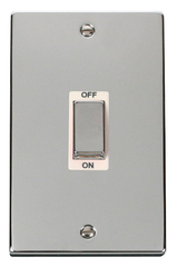 Click Deco Polished Chrome 2G 45A DP Vertical Switch White Insert