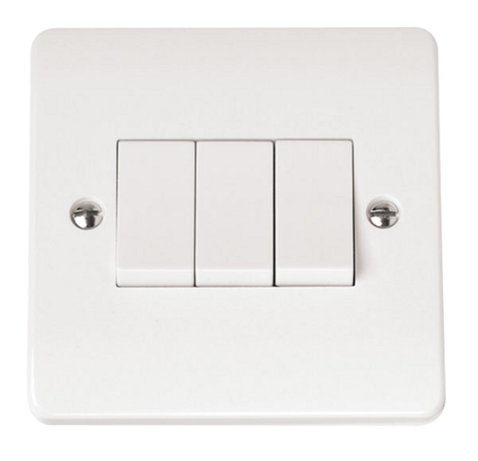 Click Mode White 3G 2W Triple Light Switch