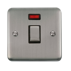 Click Deco Plus Stainless Steel 1G 20A DP Switch & Neon Black Insert