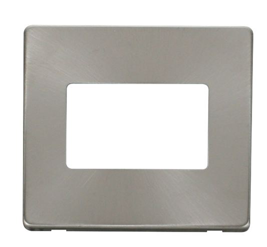 Click Definity Screwless Brushed Stainless 3G 2W Triple Light Switch Black Insert
