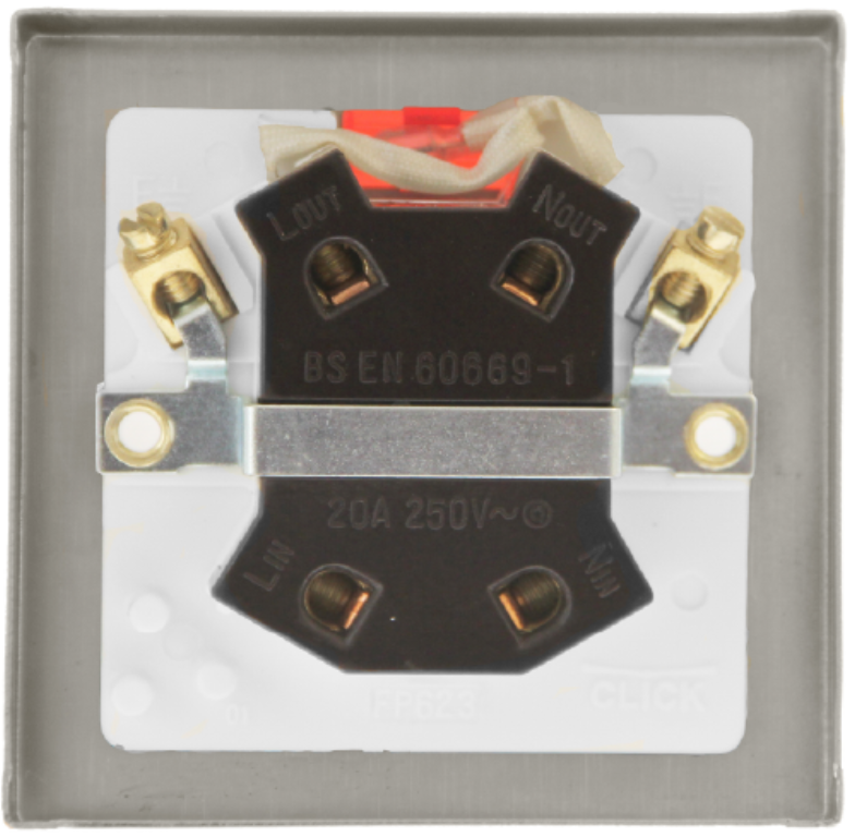 Click Deco Polished Brass 1G 20A DP Switch & Neon White Insert