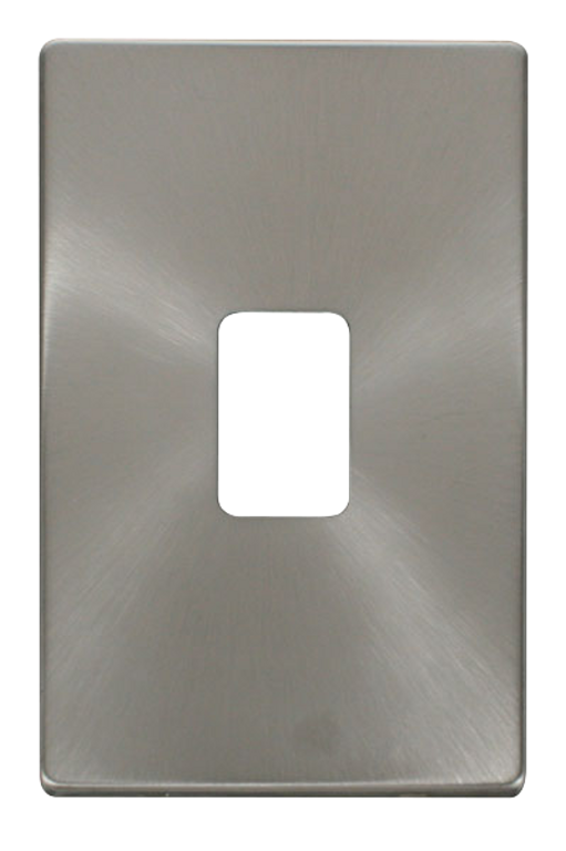 Click Definity Screwless Brushed Stainless 2G 45A DP Vertical Switch Black Insert