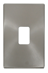 Click Definity Screwless Brushed Stainless 2G 45A DP Vertical Switch Black Insert
