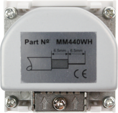 Click Euro Media White 2 Module Quadplexer 4 Outlet TV & FM & F Sat1 & F Sat2 Outlet Insert