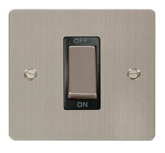 Click Define Stainless Steel 1G 45A DP Switch Black Insert