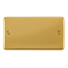 Click Deco Plus Polished Brass 2G Double Blank Plate
