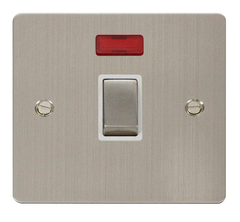 Click Define Stainless Steel 1G 20A DP Switch & Neon White Insert