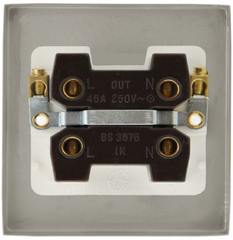 Click Deco Antique Brass 1G 45A DP Switch Black Insert