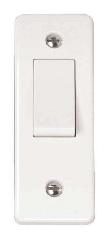 Click Mode White 1G 2W Single Architrave Light Switch