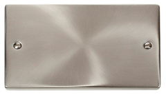 Click Deco Satin Chrome 2G Double Blank Plate